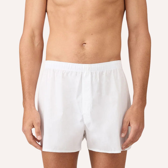 White Cotton Boxer Shorts