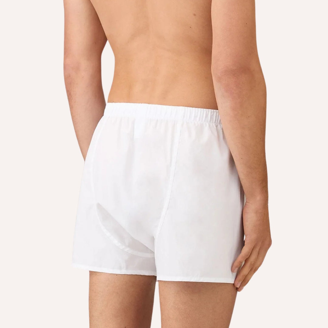 White Cotton Boxer Shorts