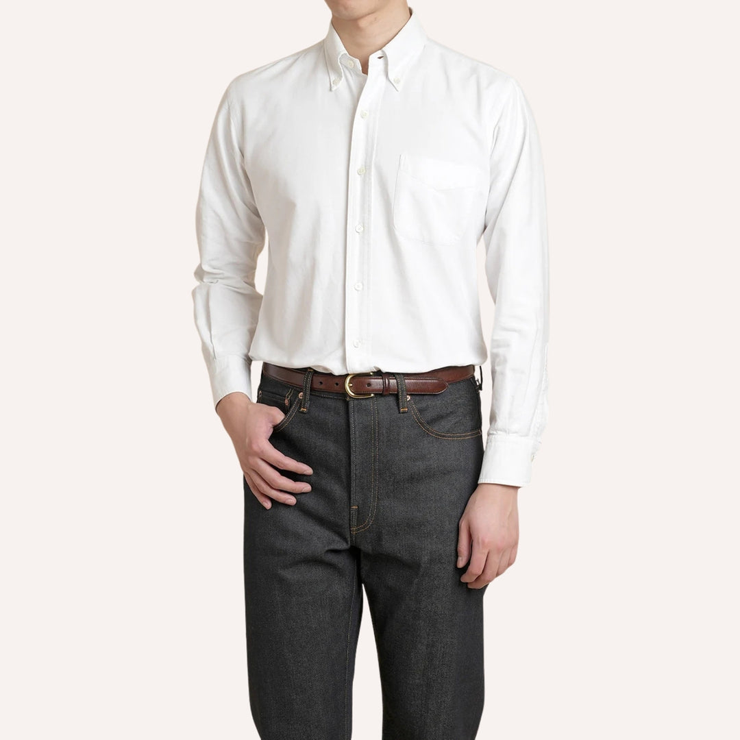 White Washed Oxford Button Down Shirt