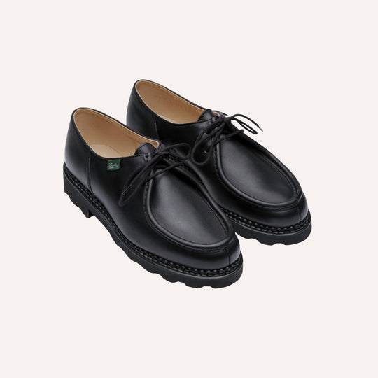 Black Leather Michael Derby Shoes