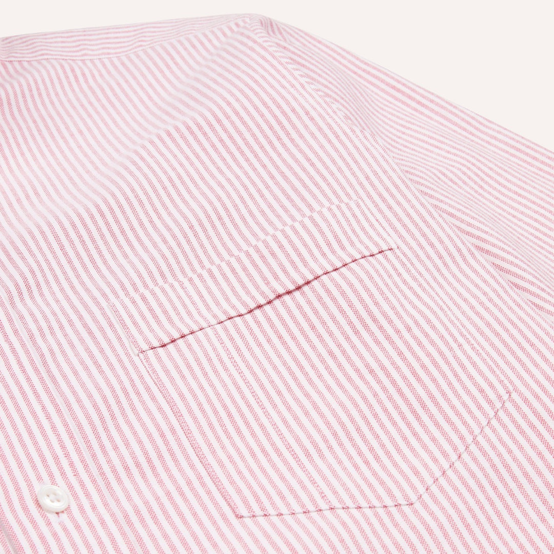 Pink Ticking Stripe Oxford Button Down Shirt - Made in Italy