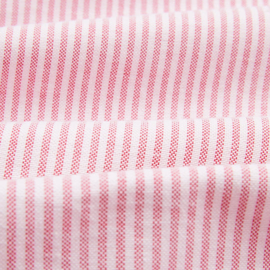 Pink Ticking Stripe Oxford Button Down Shirt - Made in Italy
