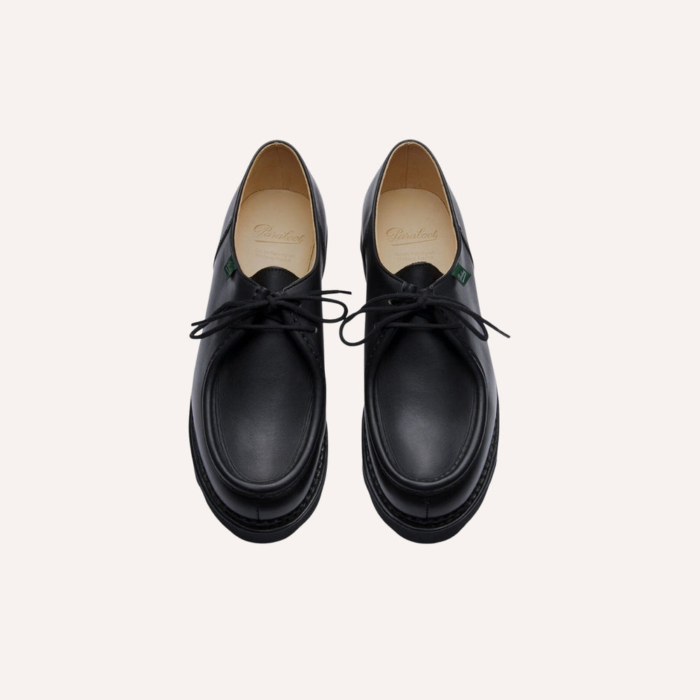 Black Leather Michael Derby Shoes
