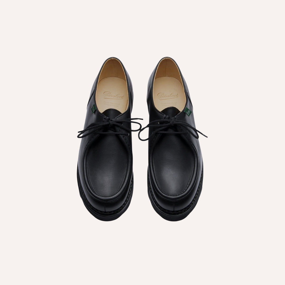 Black Leather Michael Derby Shoes