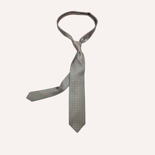 Green Medallion Pattern Silk Tie