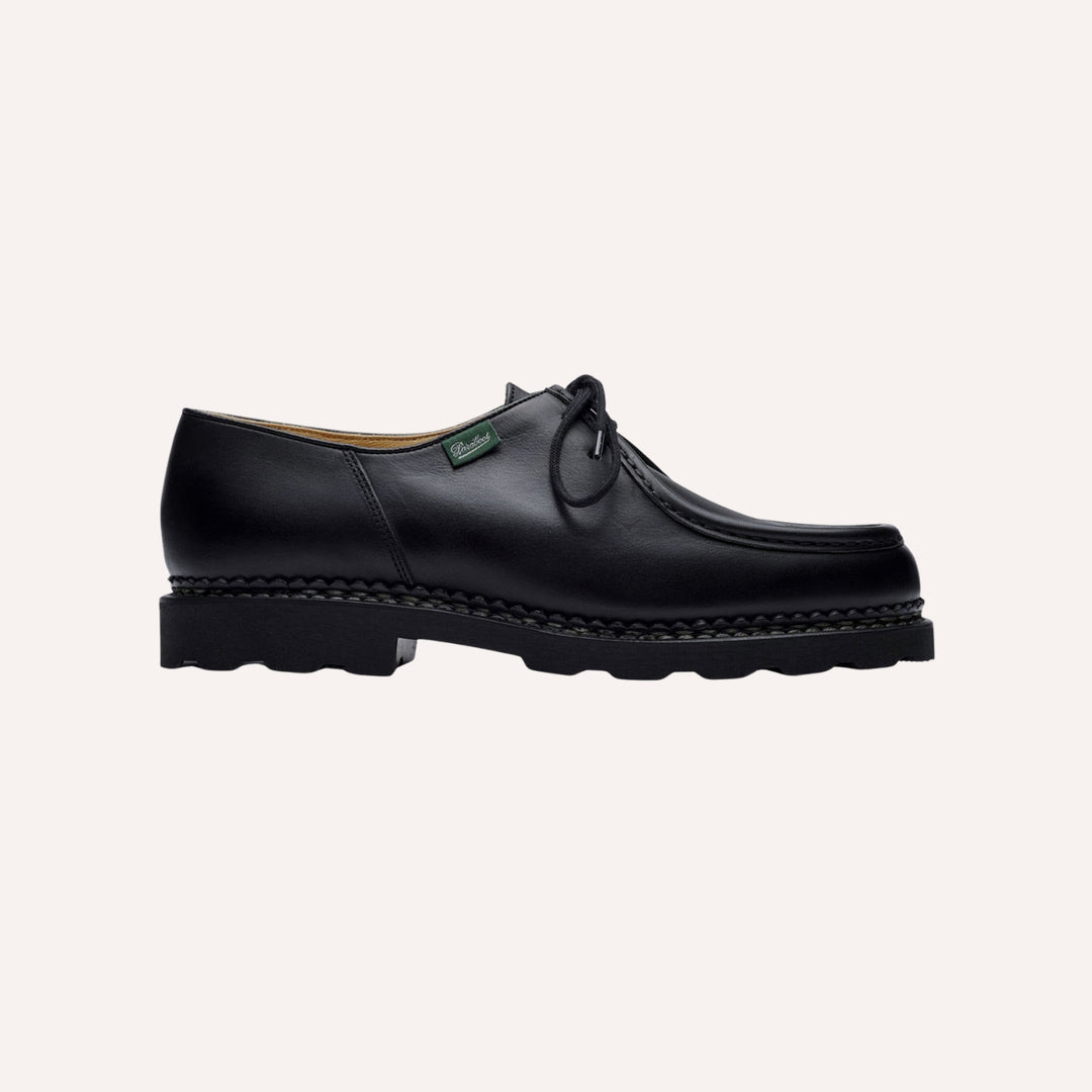 Black Leather Michael Derby Shoes
