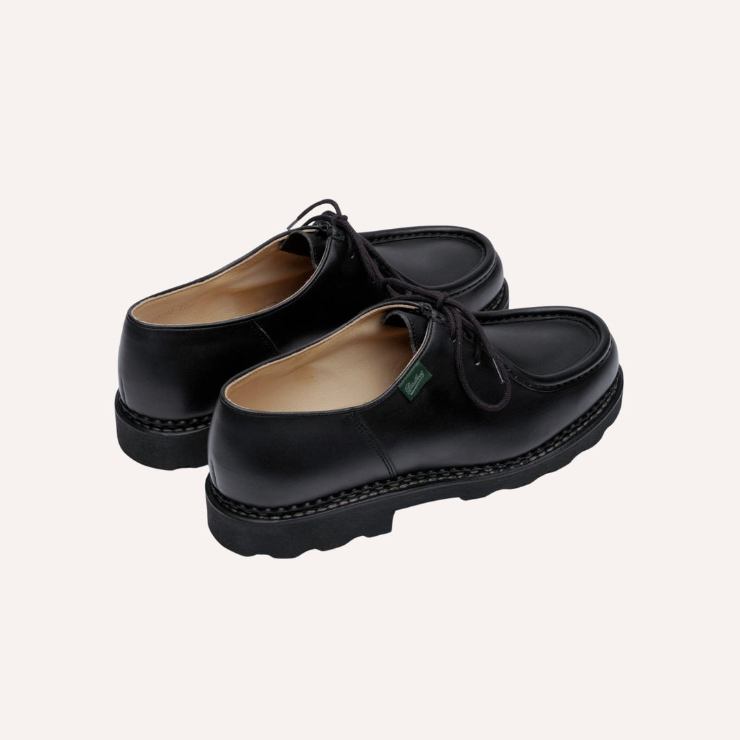 Black Leather Michael Derby Shoes