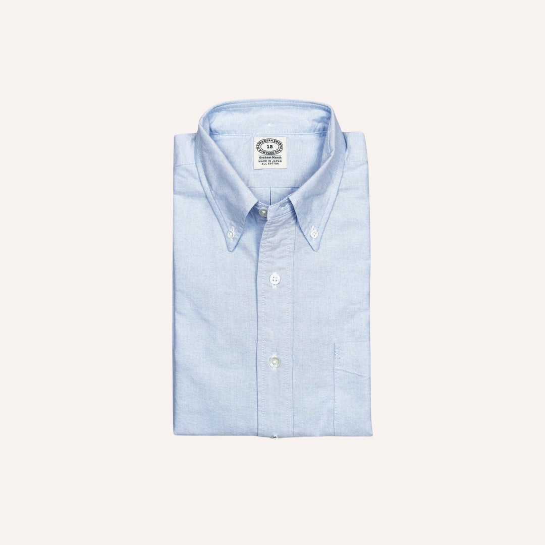 Light Blue Washed Oxford Button Down Shirt