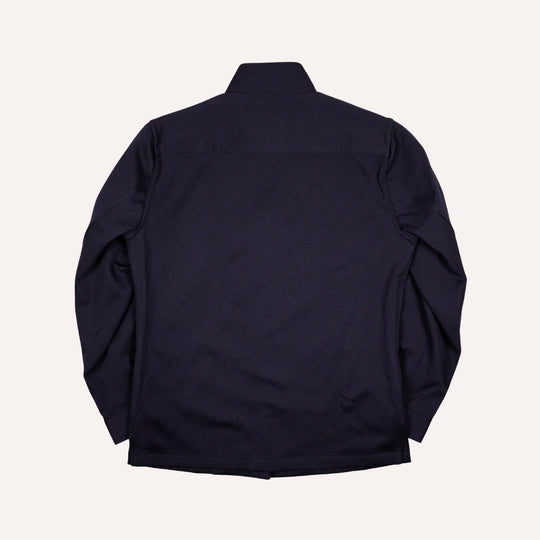 Navy Wool Stretch Mandarin Nehru Jacket
