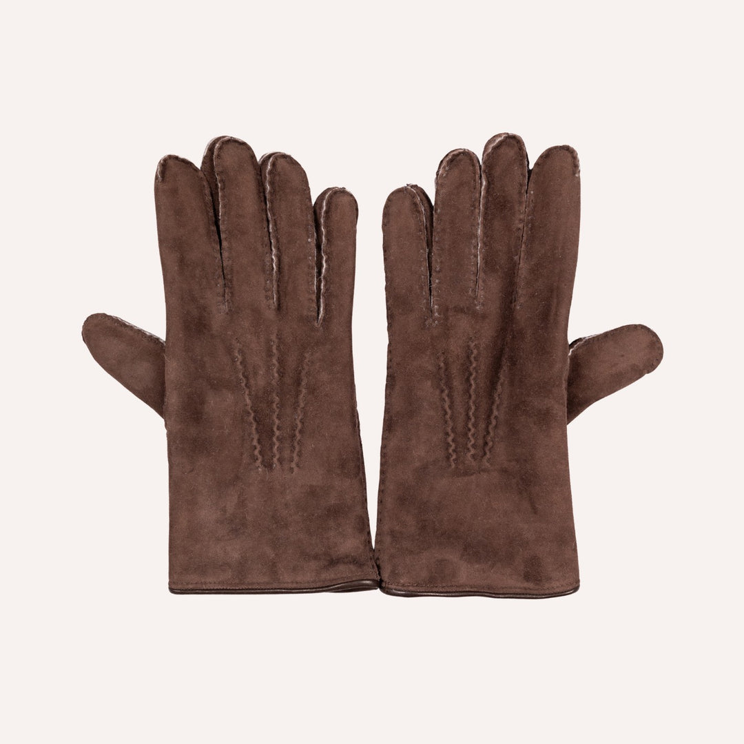 Dark Brown Suede Merino Lined Gloves