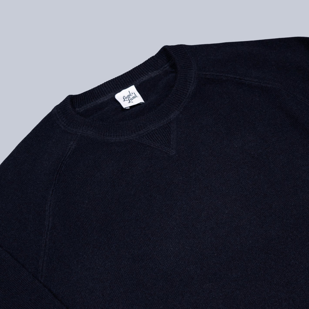 Navy Raglan Cashmere Sweater
