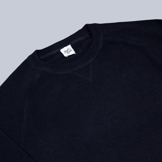 Navy Raglan Cashmere Sweater