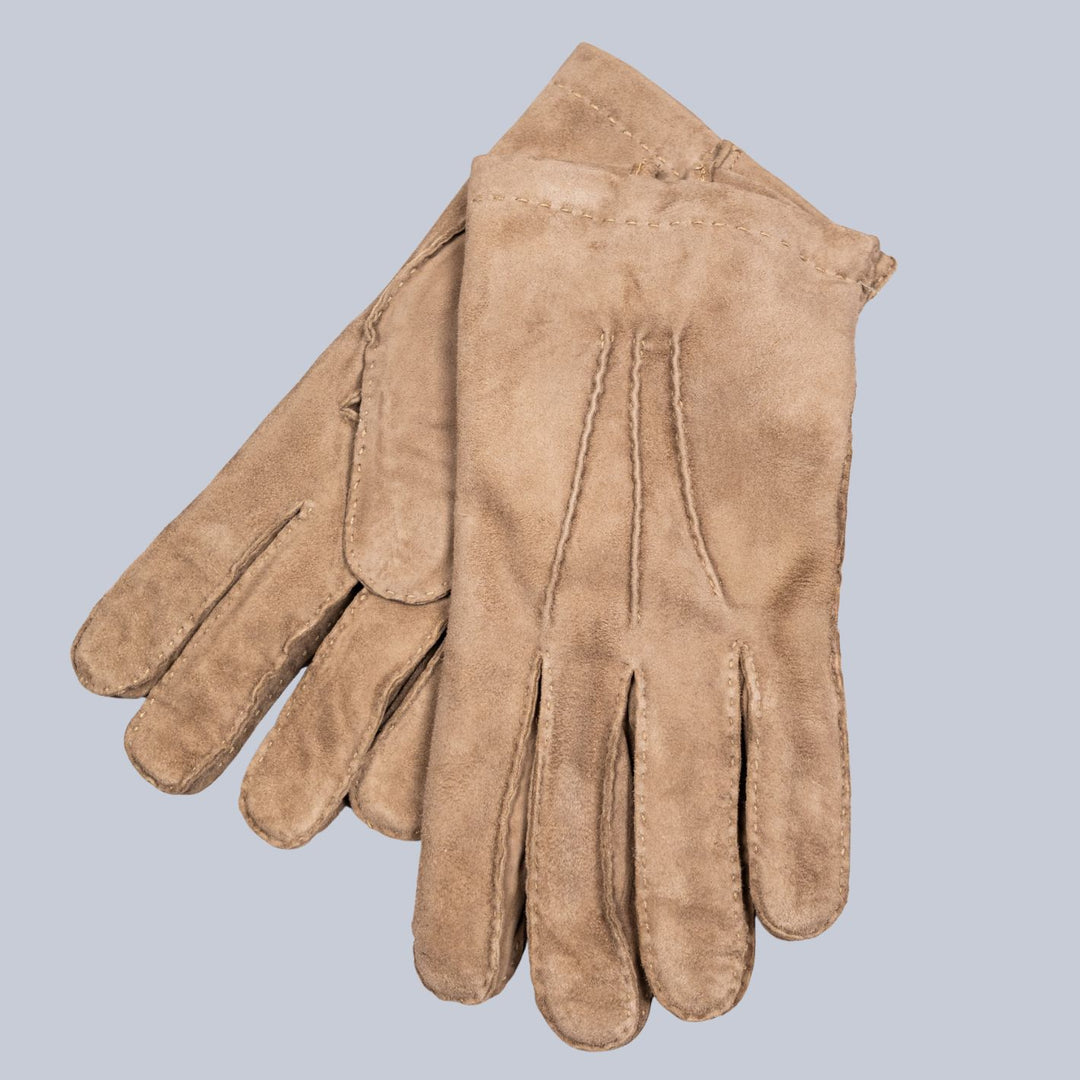 Taupe Suede Cashmere Lined Gloves