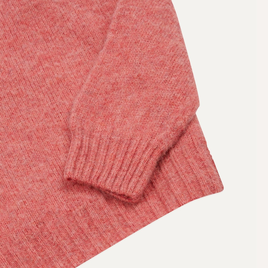 Dusty Rose Brushed Shetland Crew Neck Sweater