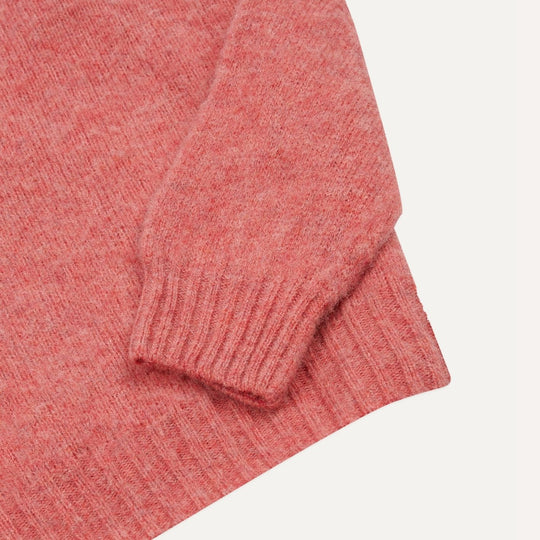 Dusty Rose Brushed Shetland Crew Neck Sweater