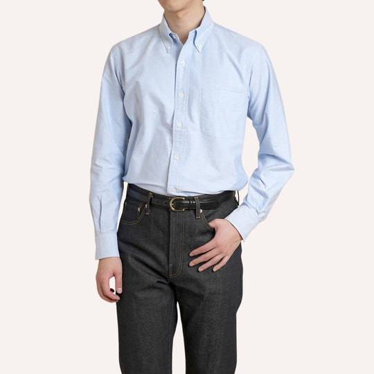 Light Blue Washed Oxford Button Down Shirt