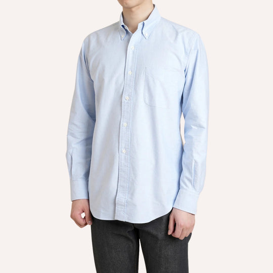 Light Blue Washed Oxford Button Down Shirt