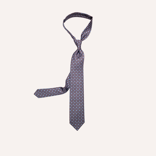 Brown Medallion Pattern Silk Tie