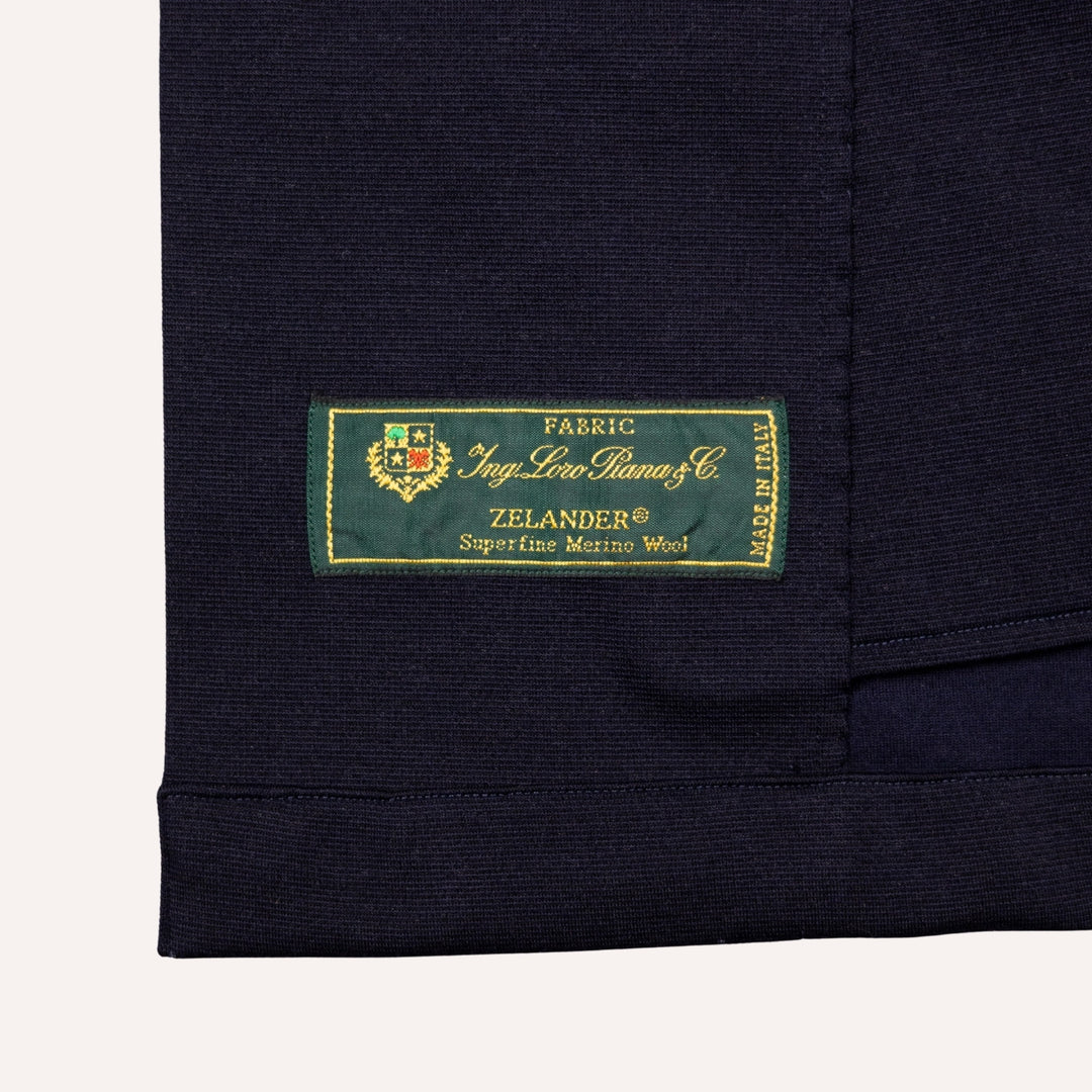Navy Wool Stretch Mandarin Nehru Jacket