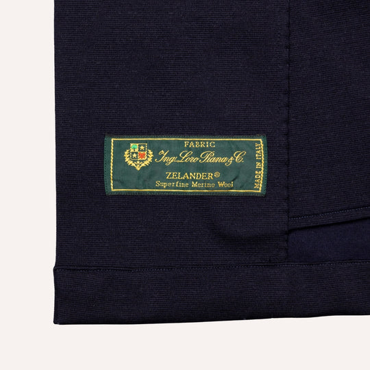 Navy Wool Stretch Mandarin Nehru Jacket