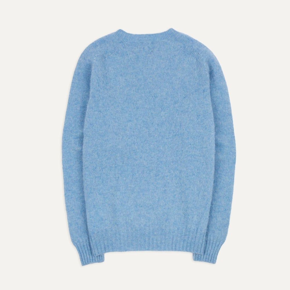 Glacier Blue Brushed Shetland Crew neck Sweater