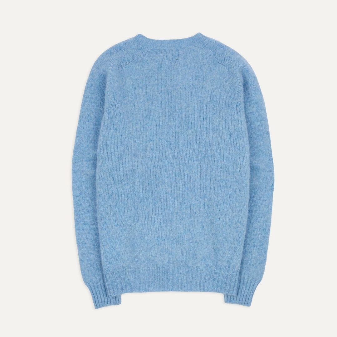 Glacier Blue Brushed Shetland Crew neck Sweater