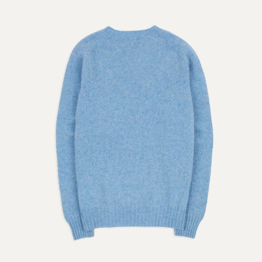 Glacier Blue Brushed Shetland Crew neck Sweater