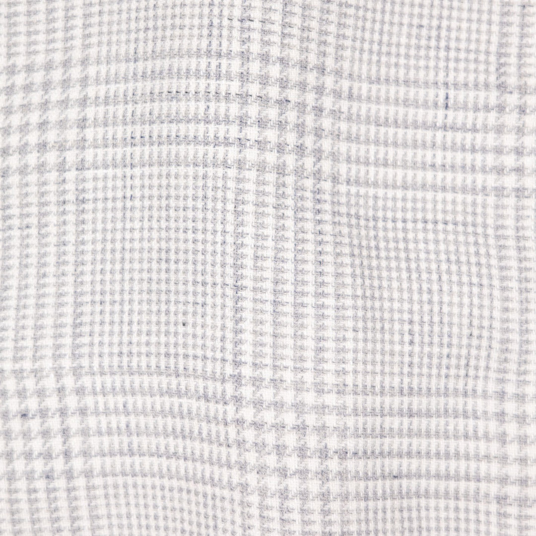 Grey Glencheck Linen Wool Bomber Jacket