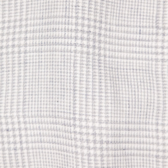 Grey Glencheck Linen Wool Bomber Jacket