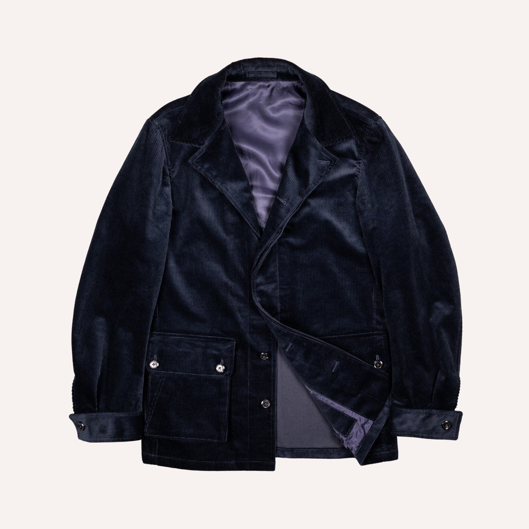 Navy Cotton Corduroy Traveller Jacket