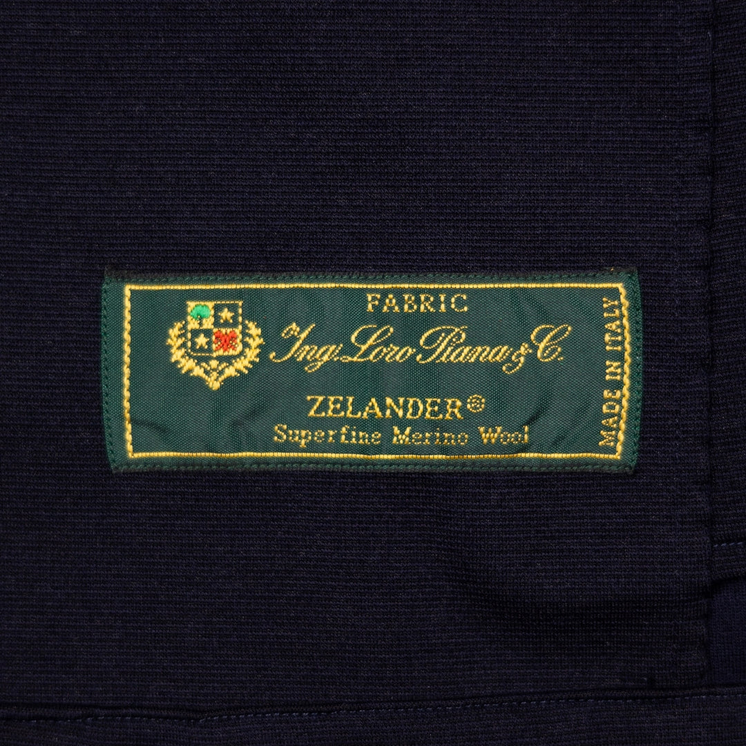 Navy Wool Stretch Mandarin Nehru Jacket