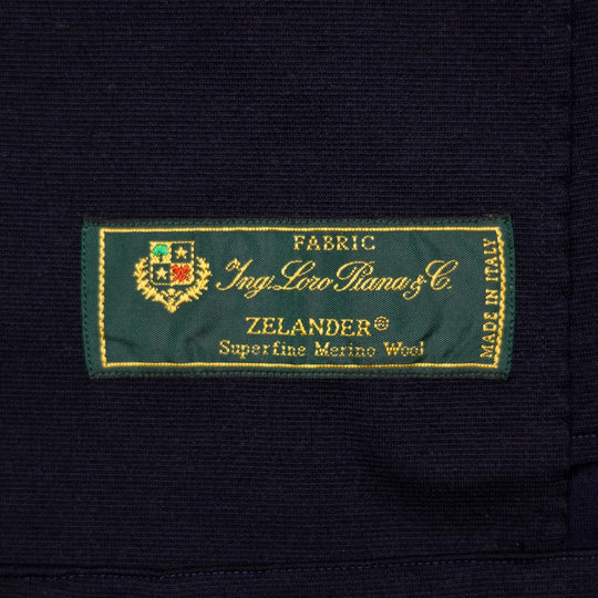 Navy Wool Stretch Mandarin Nehru Jacket