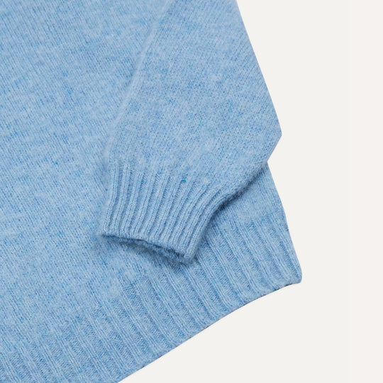 Glacier Blue Brushed Shetland Crew neck Sweater
