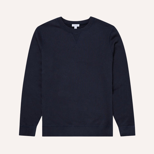 Navy Washed Loopback Sweatshirt