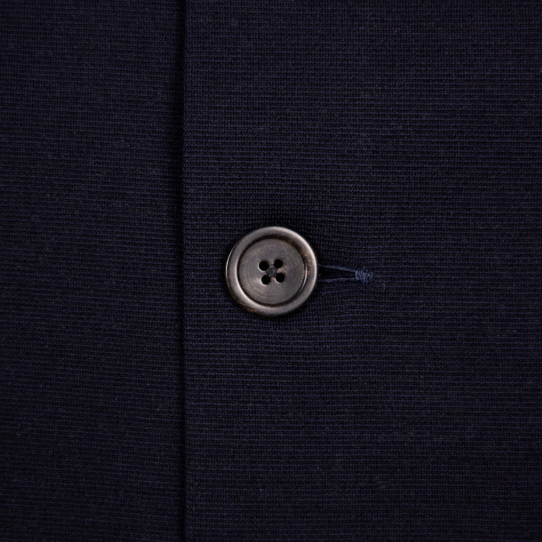 Navy Wool Stretch Mandarin Nehru Jacket