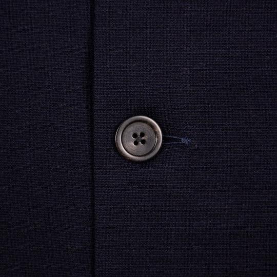 Navy Wool Stretch Mandarin Nehru Jacket