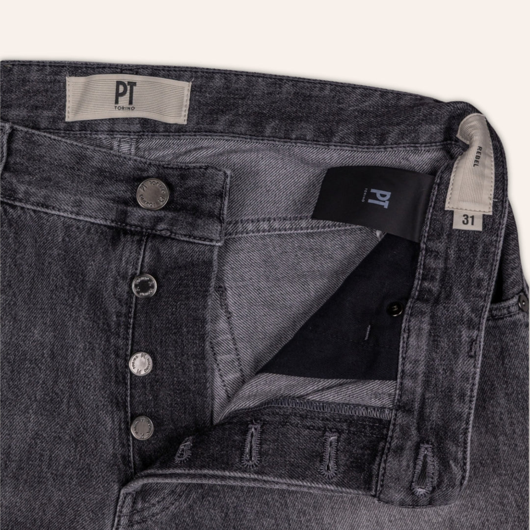 Washed Grey Denim Modern Cut