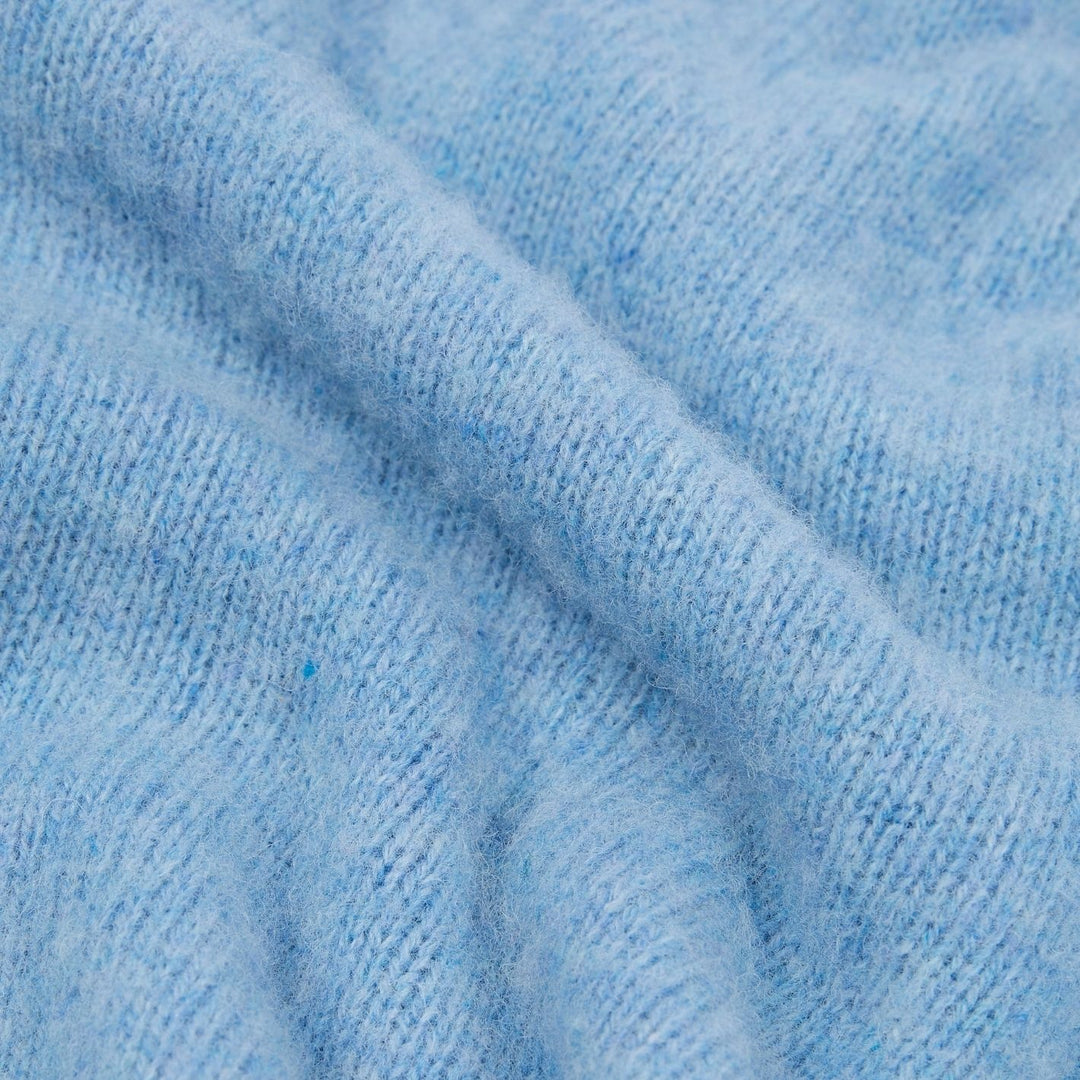 Glacier Blue Brushed Shetland Crew neck Sweater