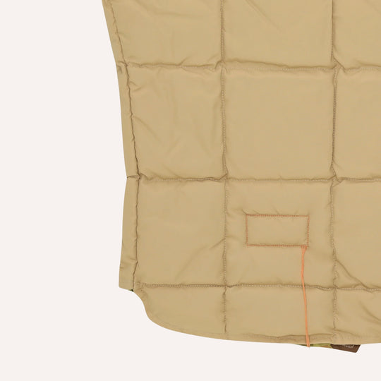 Camel Nylon Vest With Camouflage Lining