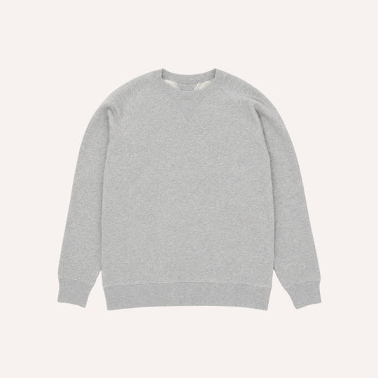 Grey Melange Harvard French Terry Crewneck Sweatshirt - Raglan Cut