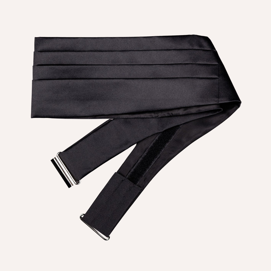 Black Satin Silk Cummberbund