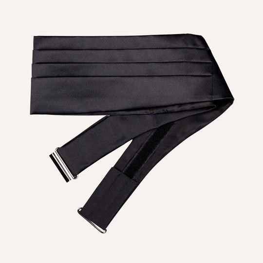 Black Satin Silk Cummberbund