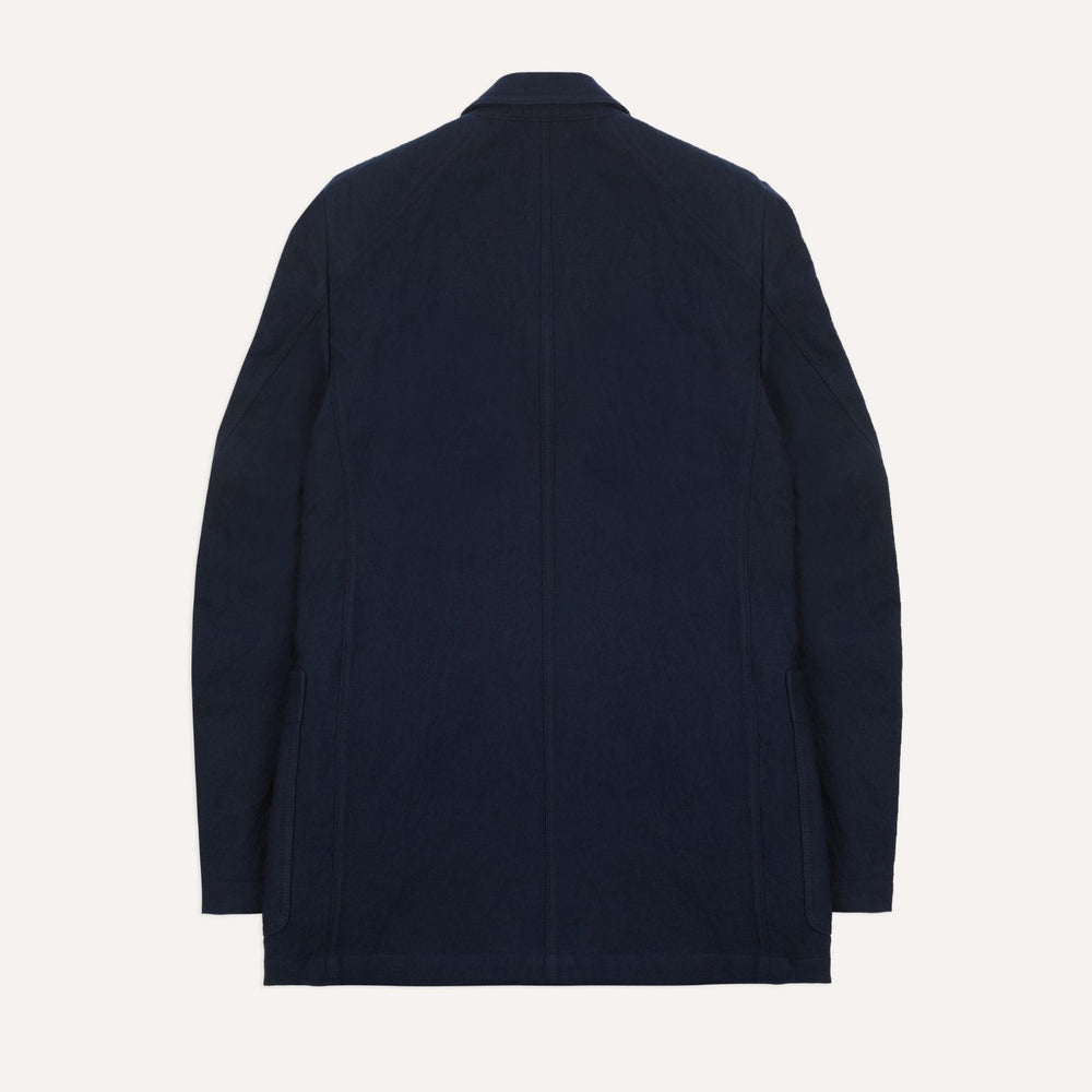 Navy Wool Cotton Metal Double Breasted Games Blazer