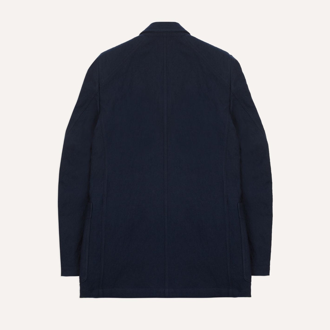 Navy Wool Cotton Metal Double Breasted Games Blazer