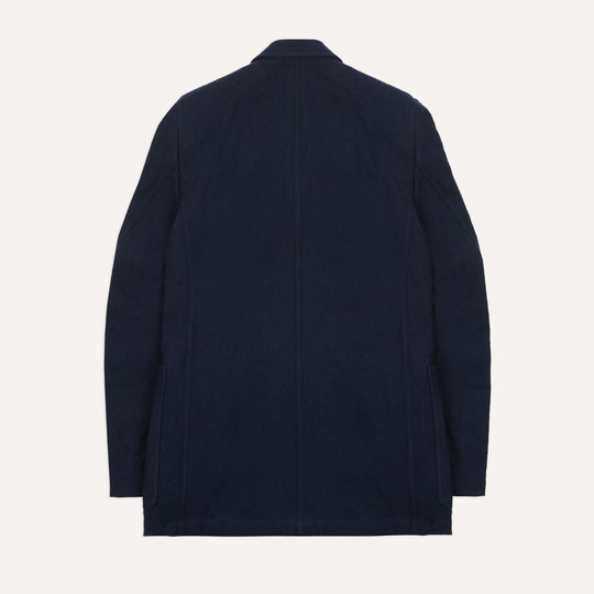 Navy Wool Cotton Metal Double Breasted Games Blazer