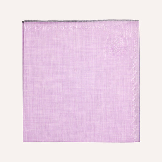 Jacquard Dame Lilac & Grey Edge Cotton Pocket Square
