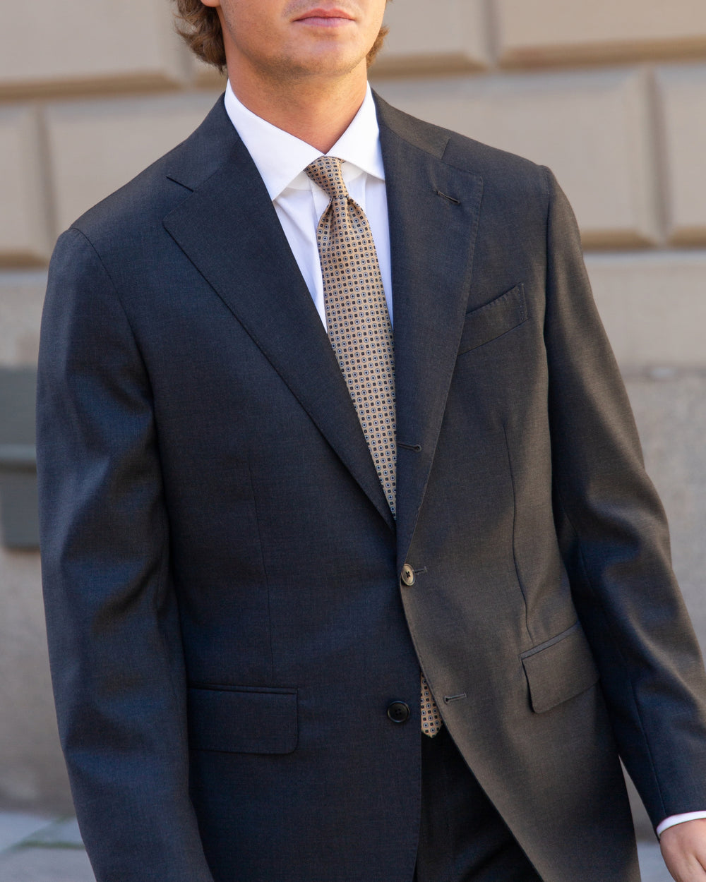 Anthracite Grey S130 Twill Wool Suit - Green Line