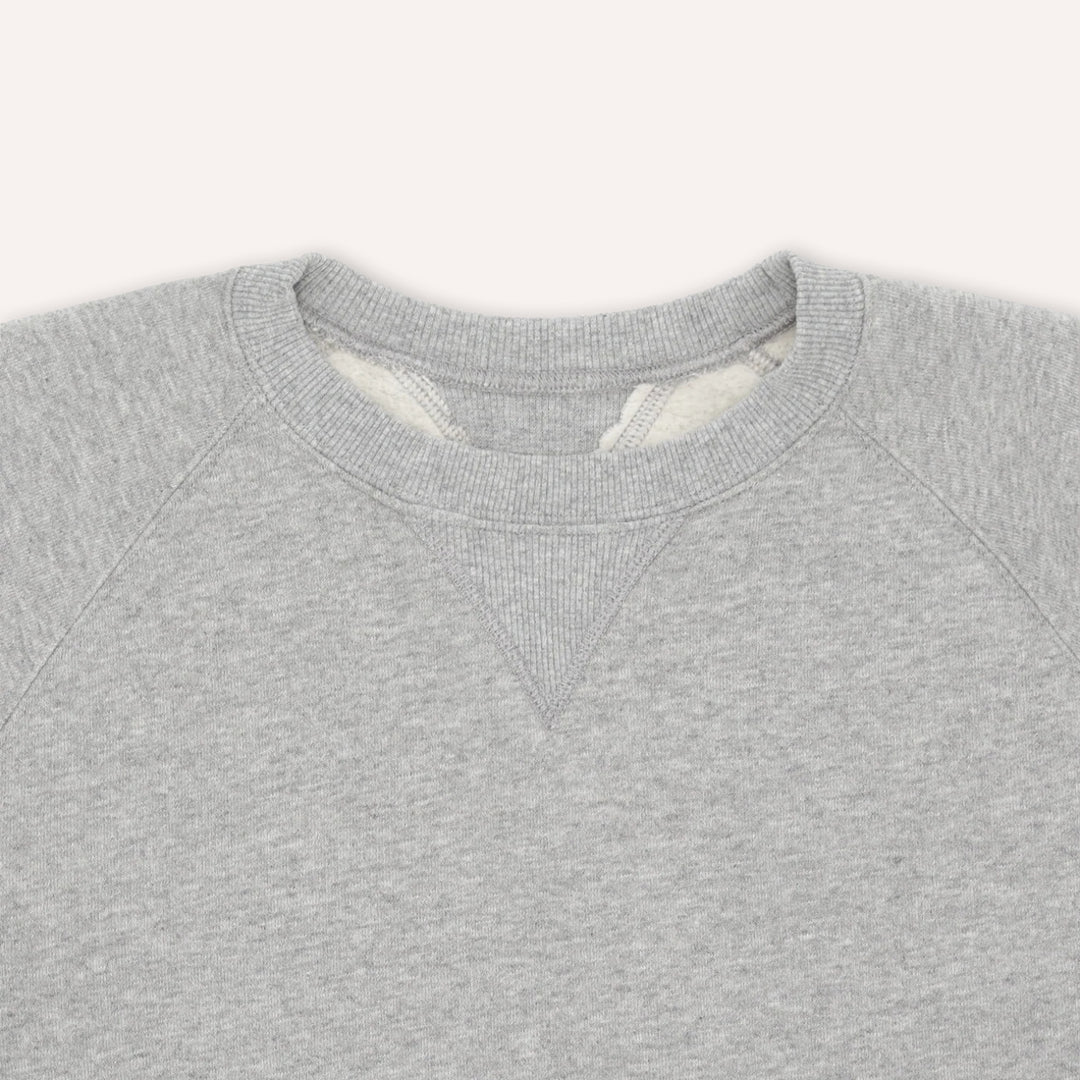 Grey Melange Harvard French Terry Crewneck Sweatshirt - Raglan Cut