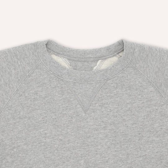 Grey Melange Harvard French Terry Crewneck Sweatshirt - Raglan Cut