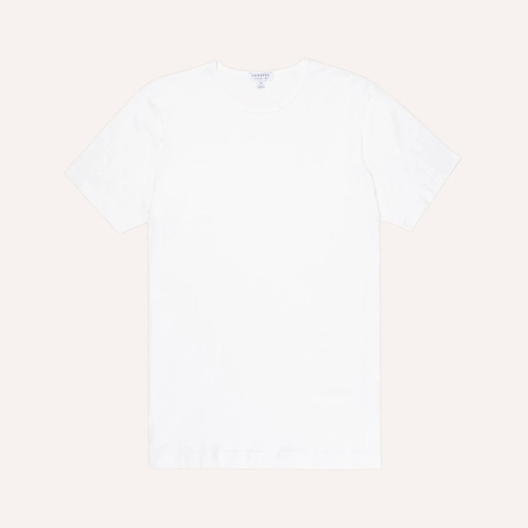 White Superfine Cotton Underwear T‑shirt